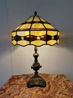Online Pamono Large Tiffany Style Table Lamp in Brass