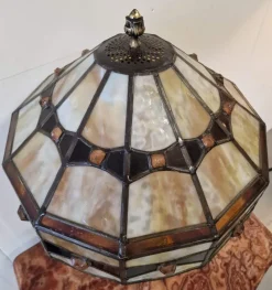 Online Pamono Large Tiffany Style Table Lamp in Brass