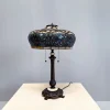 Outlet Pamono Large Tiffany Style Table Lamp in Stained Glass with Floral Shade