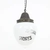 Clearance Pamono Large 2-Tone Opaline Glass Advertising Pendant Lamp, 1890s