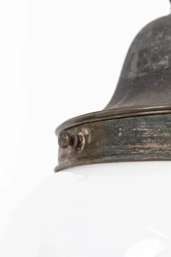 Clearance Pamono Large 2-Tone Opaline Glass Advertising Pendant Lamp, 1890s