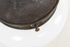 Clearance Pamono Large 2-Tone Opaline Glass Advertising Pendant Lamp, 1890s