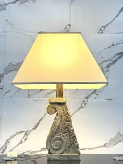 Discount Pamono Large Travertine and Stone Table Lamp, 1970s