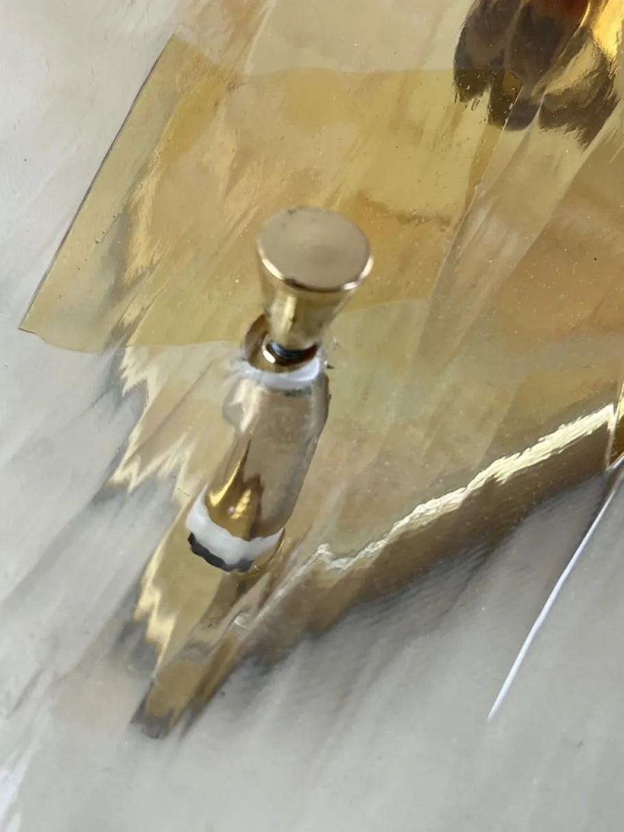 Sale Pamono Large Triangular Wall Lamp in Murano Glass from La Murrina, 1980s