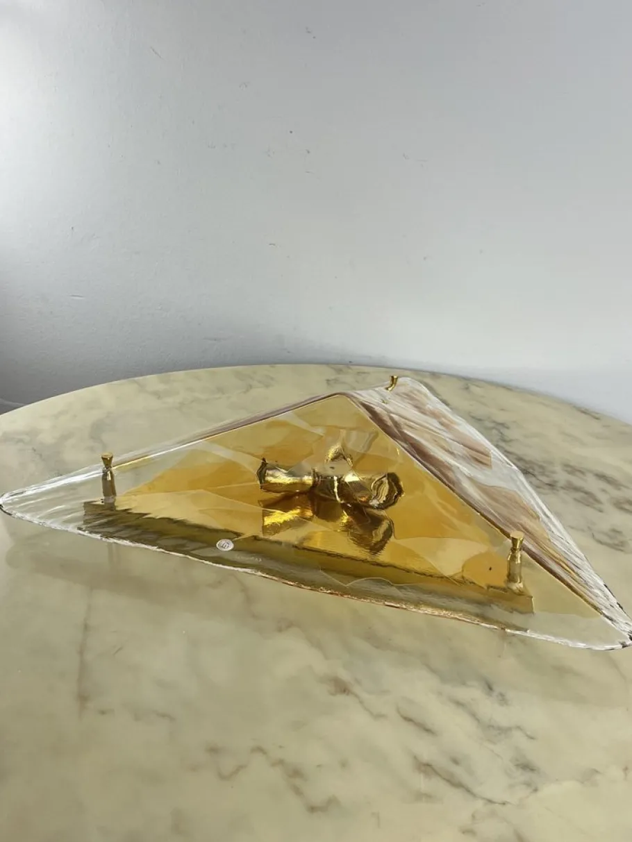 Sale Pamono Large Triangular Wall Lamp in Murano Glass from La Murrina, 1980s