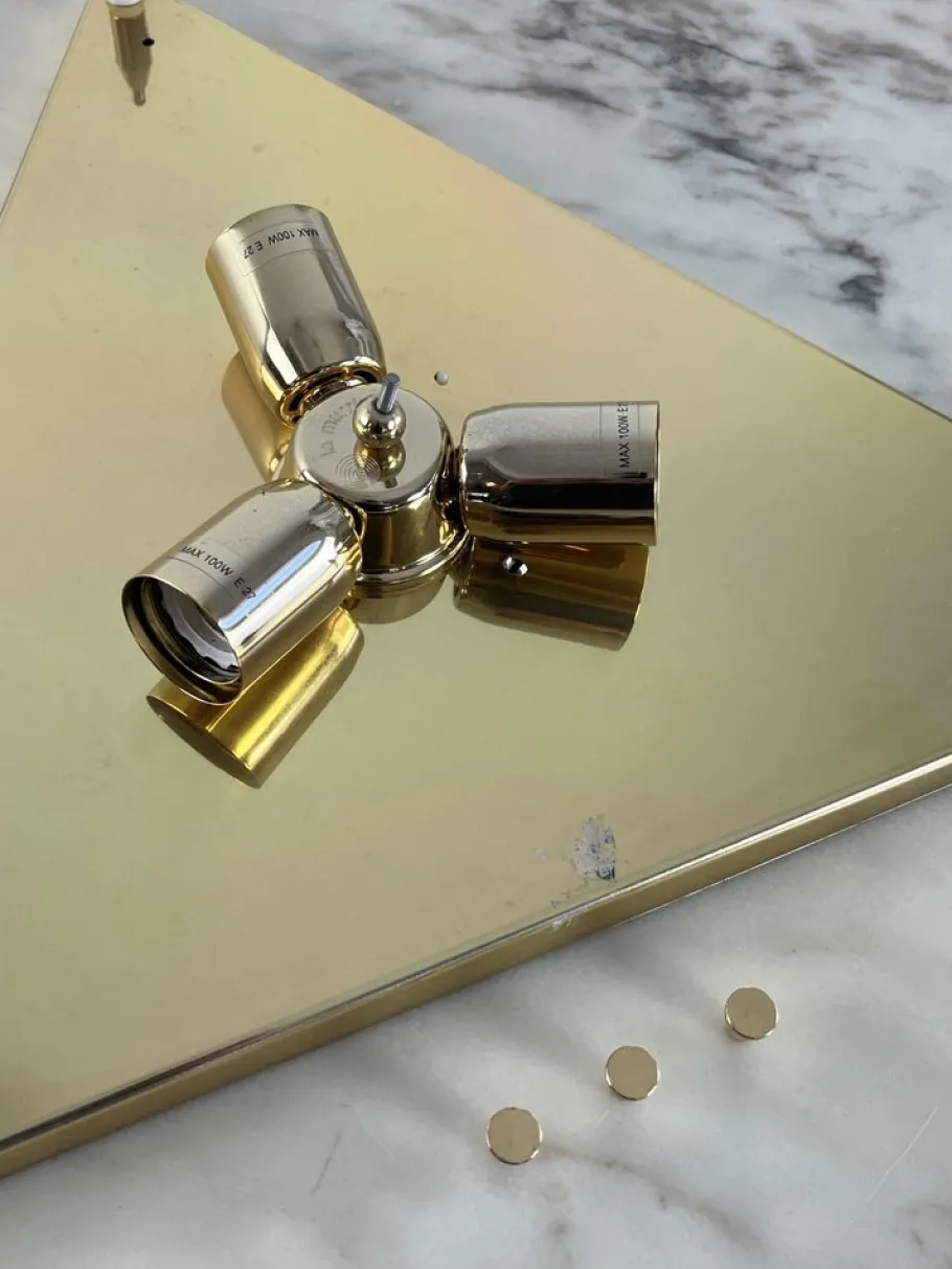 Sale Pamono Large Triangular Wall Lamp in Murano Glass from La Murrina, 1980s