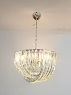 Hot Pamono Large Triedri Chandelier in Murano Glass, 1980s