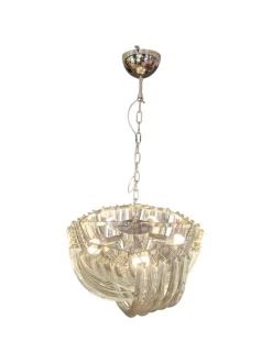 Hot Pamono Large Triedri Chandelier in Murano Glass, 1980s