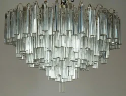 Sale Pamono Large Triedri Crystals Cascade Chandelier from Venini, 1960s