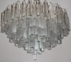 Sale Pamono Large Triedri Crystals Cascade Chandelier from Venini, 1960s