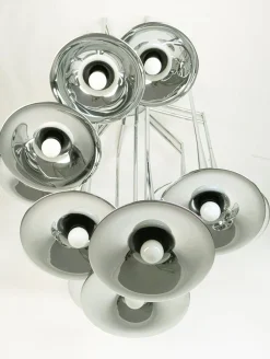 Online Pamono Large Tromba 12-Light Chandelier in Chrome-Plated Metal by Goffredo Reggiani, 1970s