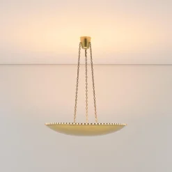 Sale Pamono Large Uplight Brass Dome Chandelier by J. T. Kalmar, 1955