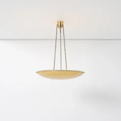 Sale Pamono Large Uplight Brass Dome Chandelier by J. T. Kalmar, 1955