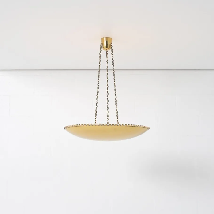 Sale Pamono Large Uplight Brass Dome Chandelier by J. T. Kalmar, 1955