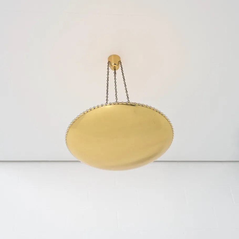 Sale Pamono Large Uplight Brass Dome Chandelier by J. T. Kalmar, 1955
