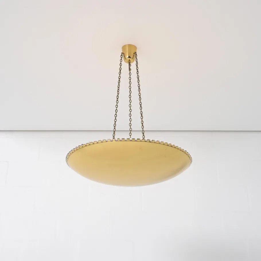 Sale Pamono Large Uplight Brass Dome Chandelier by J. T. Kalmar, 1955