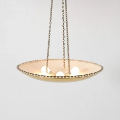 Sale Pamono Large Uplight Brass Dome Chandelier by J. T. Kalmar, 1955