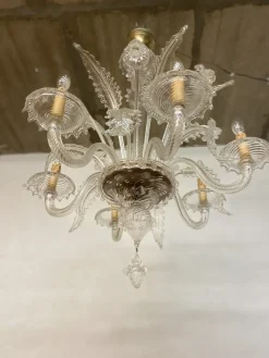 Discount Pamono Large Venetian Murano Art Glass Barrochi Chandelier from Barovier & Toso, 1940s