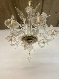 Discount Pamono Large Venetian Murano Art Glass Barrochi Chandelier from Barovier & Toso, 1940s