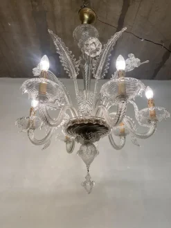 Discount Pamono Large Venetian Murano Art Glass Barrochi Chandelier from Barovier & Toso, 1940s