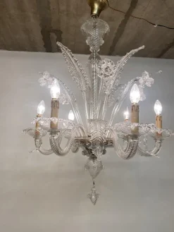Discount Pamono Large Venetian Murano Art Glass Barrochi Chandelier from Barovier & Toso, 1940s