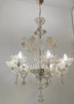 Sale Pamono Large Venetian Murano Glass Chandelier, 1960s