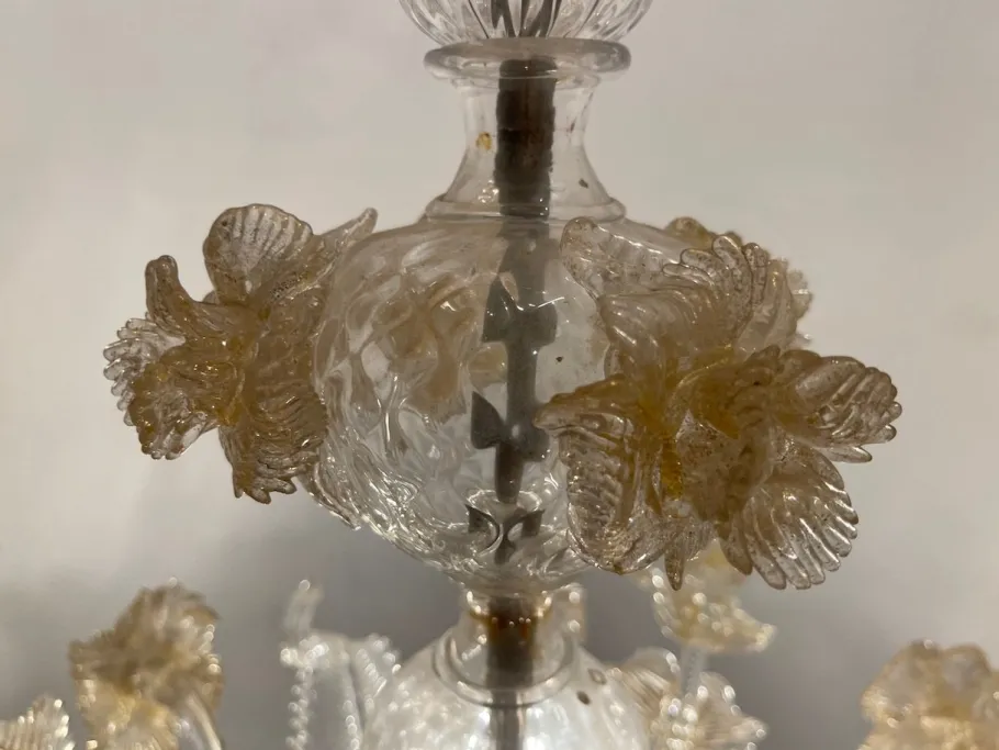 Sale Pamono Large Venetian Murano Glass Chandelier, 1960s