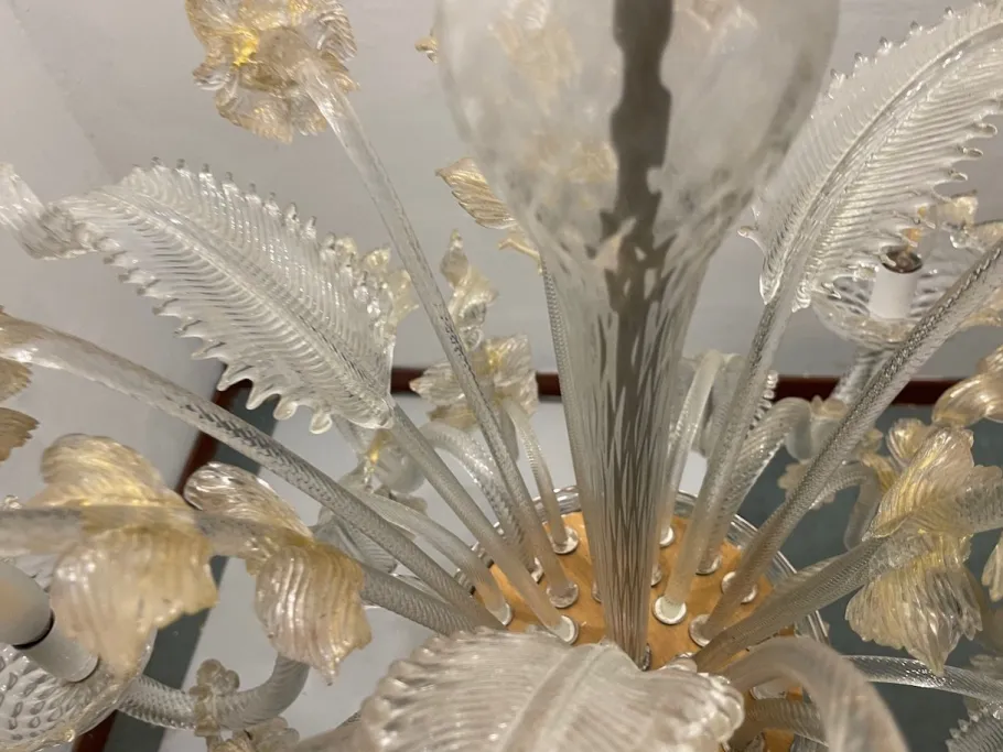 Sale Pamono Large Venetian Murano Glass Chandelier, 1960s