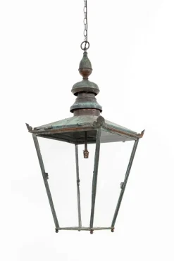 Hot Pamono Large Victorian Foster & Pullen Copper Verdigris Street Lantern, 1890s
