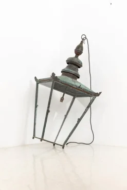 Hot Pamono Large Victorian Foster & Pullen Copper Verdigris Street Lantern, 1890s