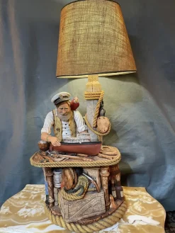 Discount Pamono Large Vintage American Lamp with Nautical Figure from Apsit Bros California, 1980s