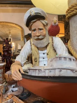 Discount Pamono Large Vintage American Lamp with Nautical Figure from Apsit Bros California, 1980s