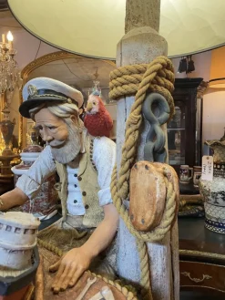 Discount Pamono Large Vintage American Lamp with Nautical Figure from Apsit Bros California, 1980s