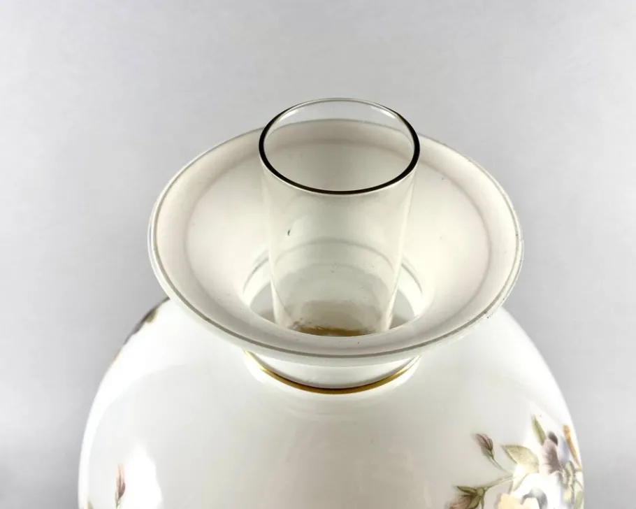 Outlet Pamono Large Vintage Art Glass Table Lamp in Brass & Ceramic with Shade