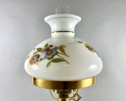 Outlet Pamono Large Vintage Art Glass Table Lamp in Brass & Ceramic with Shade
