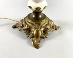 Outlet Pamono Large Vintage Art Glass Table Lamp in Brass & Ceramic with Shade