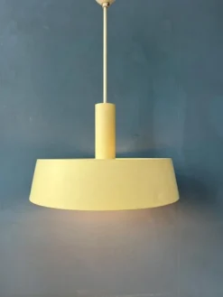 Best Pamono Large Vintage Beige Pendant Lamp by Louis Kalff