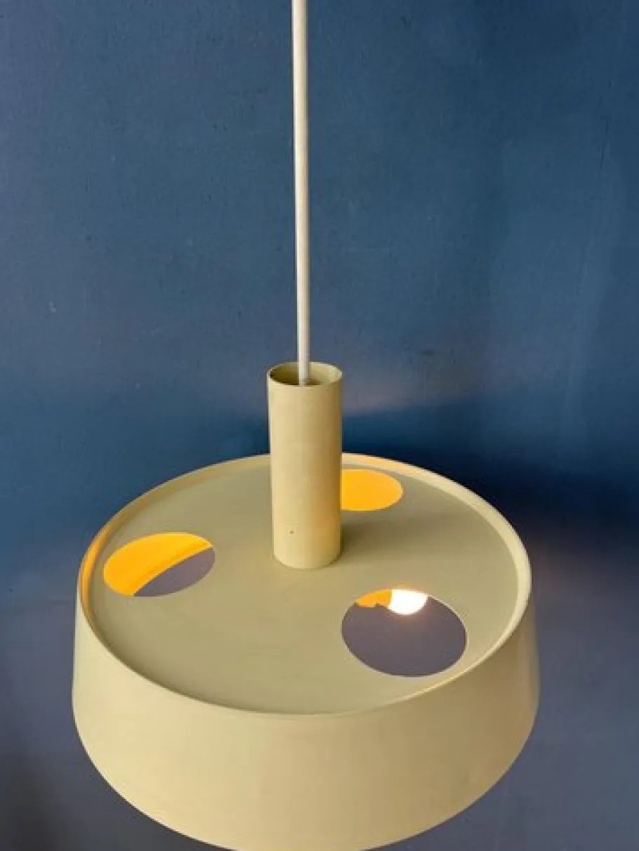 Best Pamono Large Vintage Beige Pendant Lamp by Louis Kalff