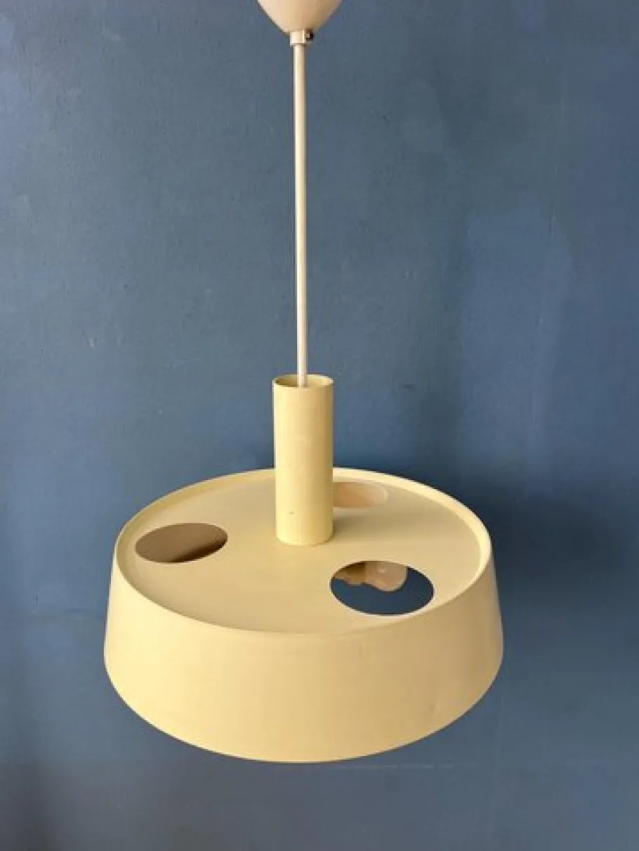Best Pamono Large Vintage Beige Pendant Lamp by Louis Kalff