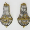 Hot Pamono Large Vintage Brass Wall Lights in Brass and Glass, 1960s, Set of 2