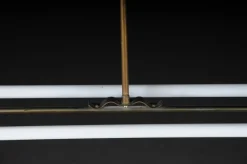 Clearance Pamono Large Vintage Ceiling Lamp in Brass Neon Tube, 1950s