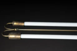 Clearance Pamono Large Vintage Ceiling Lamp in Brass Neon Tube, 1950s