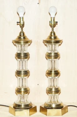 Sale Pamono Large Vintage Glass Lighthouse Table Lamps, Set of 2