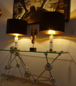 Best Pamono Large Vintage Glass Table Lamps from Kaiser, Set of 2