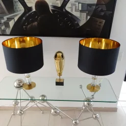 Best Pamono Large Vintage Glass Table Lamps from Kaiser, Set of 2