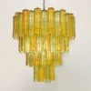 Sale Pamono Large Vintage Green and Amber Murano Glass Tiered Chandelier, 1990s