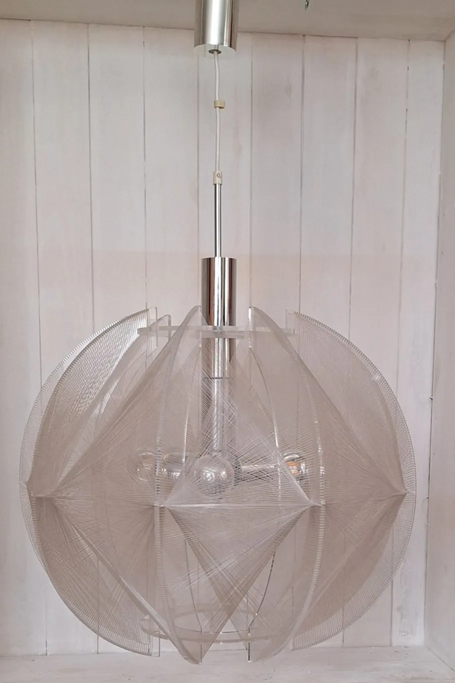 Sale Pamono Large Vintage Hanging Lamp in Acrylic Glass by Paul Secon for Sompex, 1970s