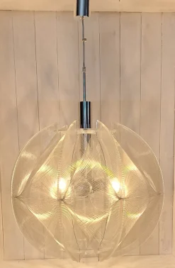 Sale Pamono Large Vintage Hanging Lamp in Acrylic Glass by Paul Secon for Sompex, 1970s
