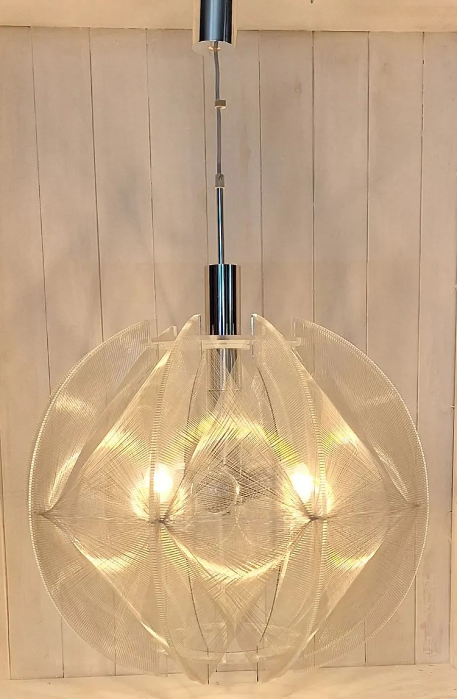 Sale Pamono Large Vintage Hanging Lamp in Acrylic Glass by Paul Secon for Sompex, 1970s