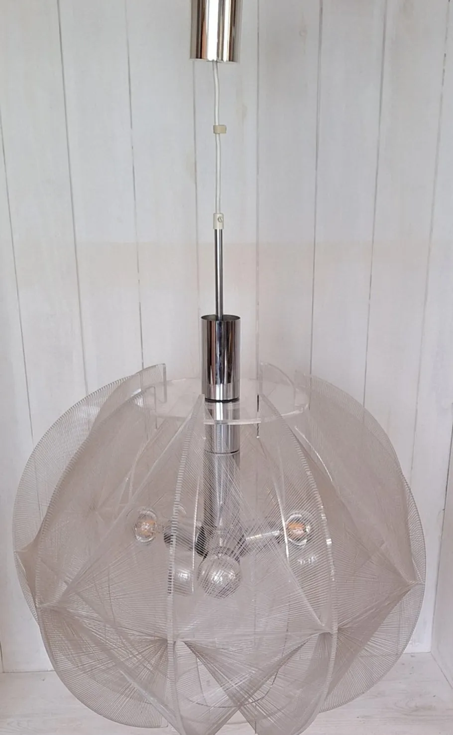 Sale Pamono Large Vintage Hanging Lamp in Acrylic Glass by Paul Secon for Sompex, 1970s